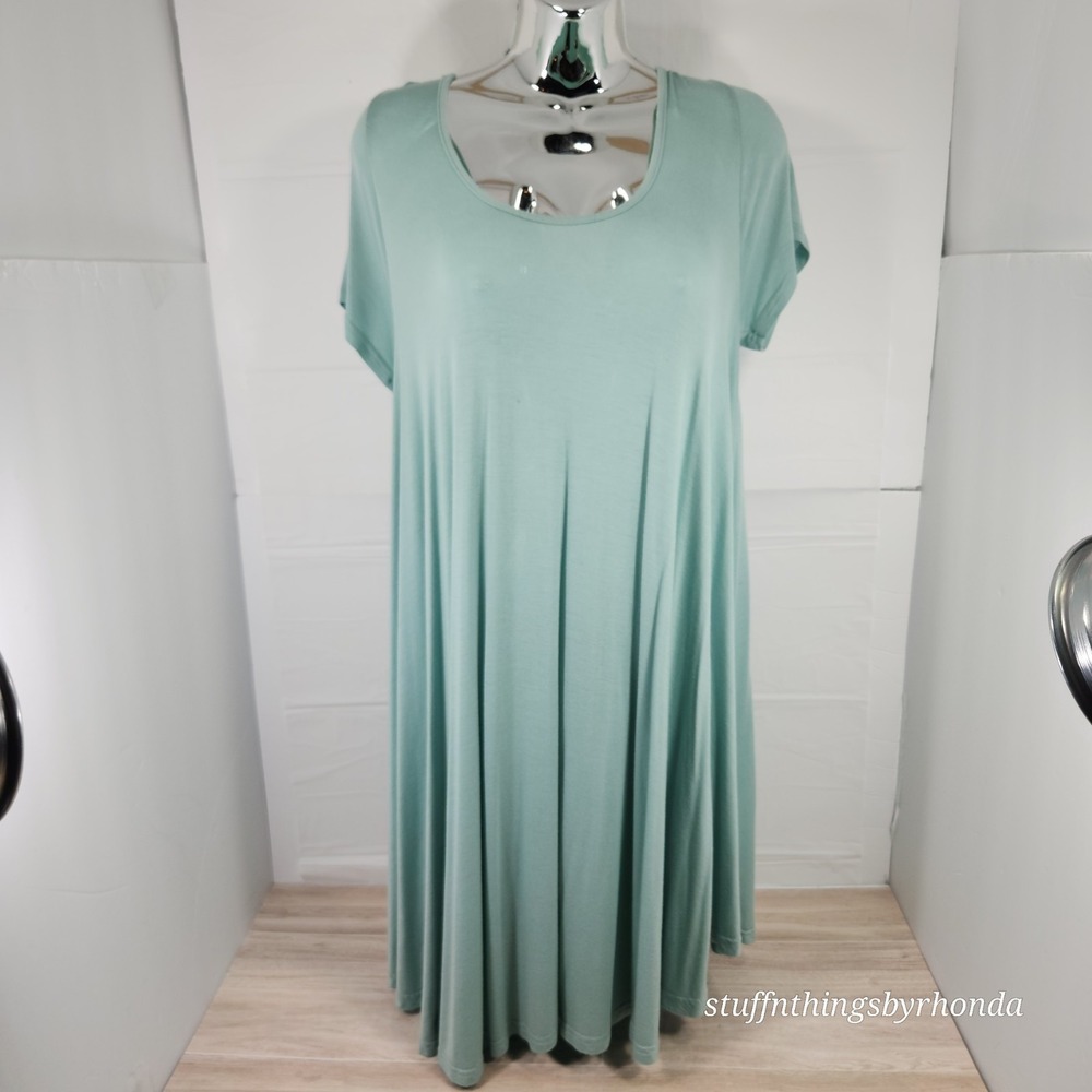 Umgee Casual Lounge Chris Cross Back Summer Swing Tshirt Dress Women's‎ L